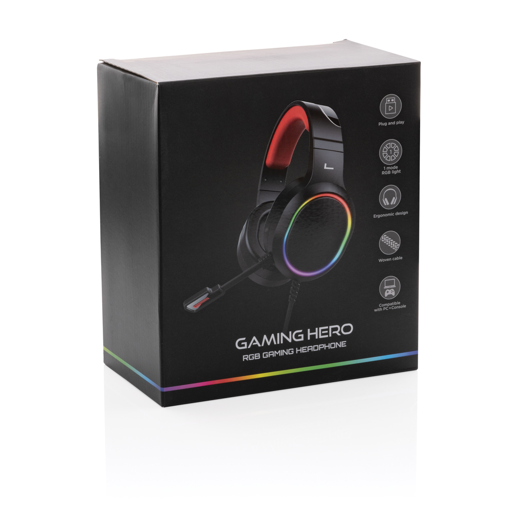 Auriculares gaming con luces promocionales